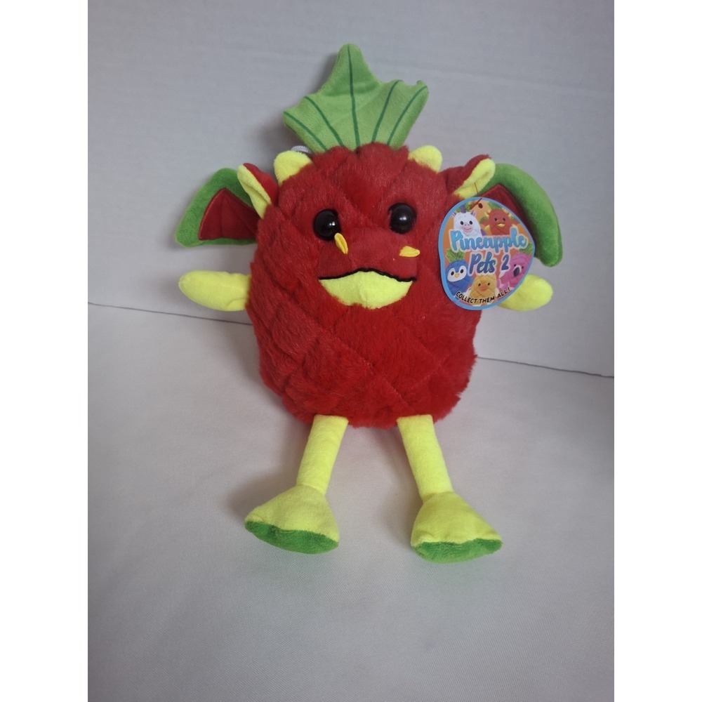 Peek-A-Boo Toys Pineapple Pets Plush, Red Yellow Green, Washable